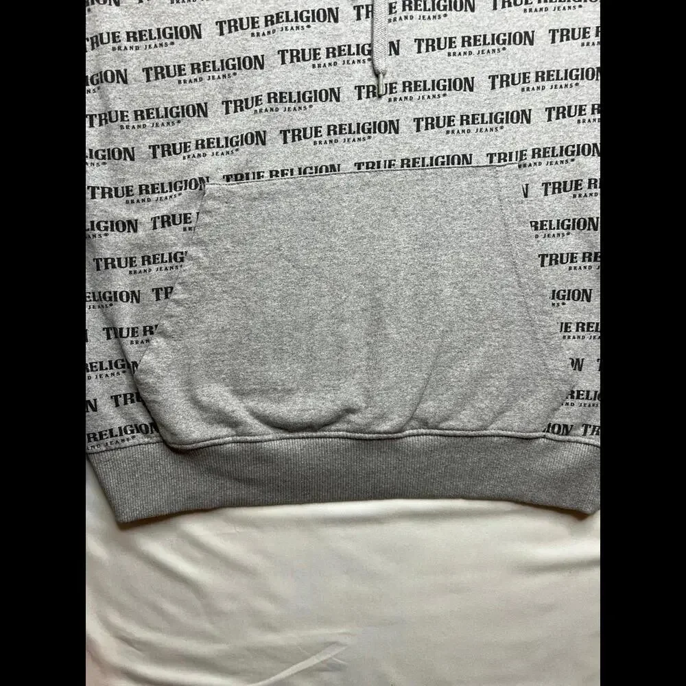 True Religion Mens Loungewear All‎ Over Print Pullover Hoodie Sz Medium